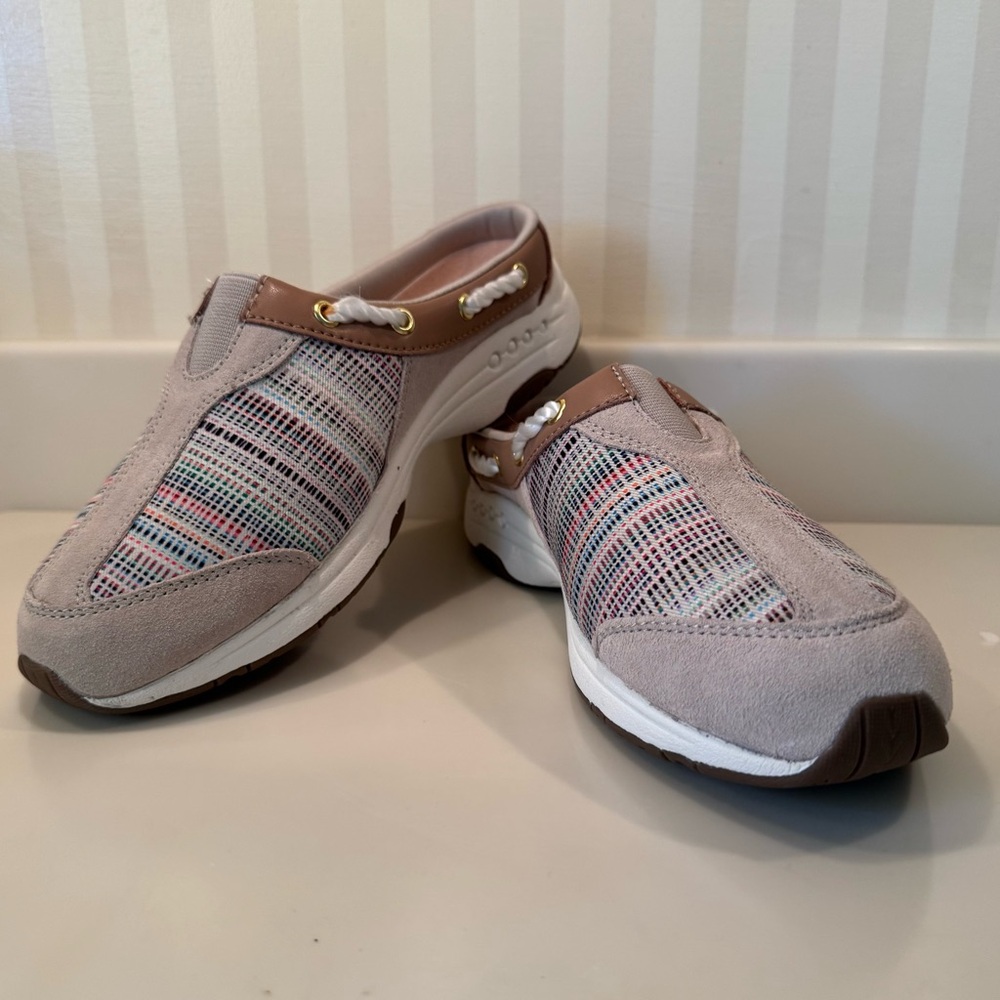 Easy Spirit Womens Travelport Striped Mules Nautical Slip On Clog Sneakers NWOT - Picture 3 of 16